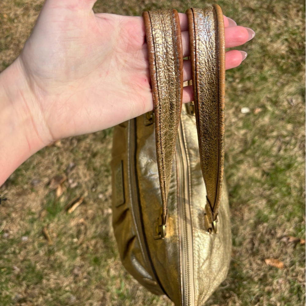 COACH Poppy Metallic Gold Shoulder Bag - Picture 14 of 17